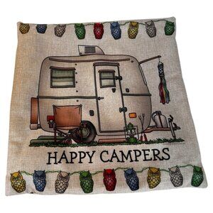 Happy Campers Pillow cover rv camping glamping outdoors holiday summer vacation